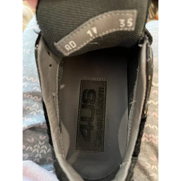 CESARE PACIOTTI BLACK Velvet 6 US LEATHER Suede Rhinestone SNEAKERS 35 1w AD - Picture 9 of 10